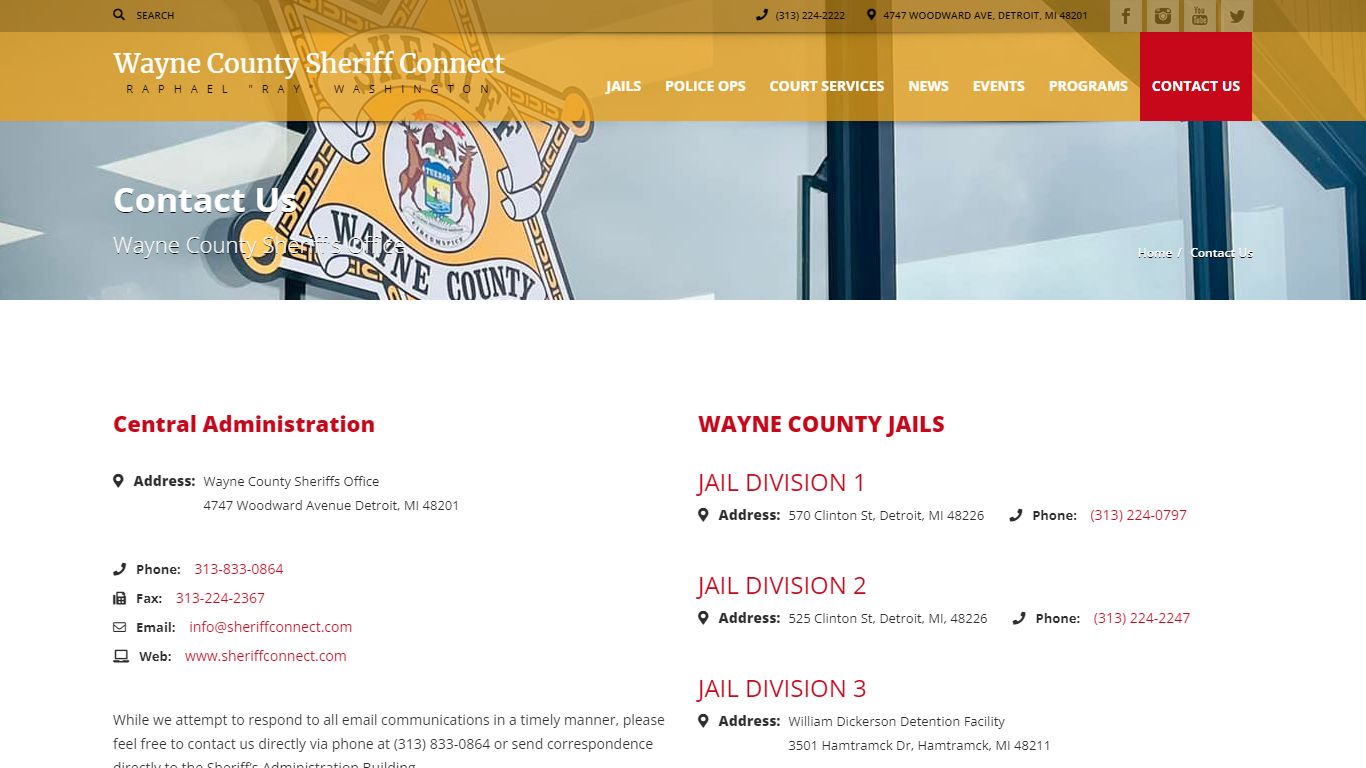 Contact Us | Sheriff Connect – Wayne County Michigan